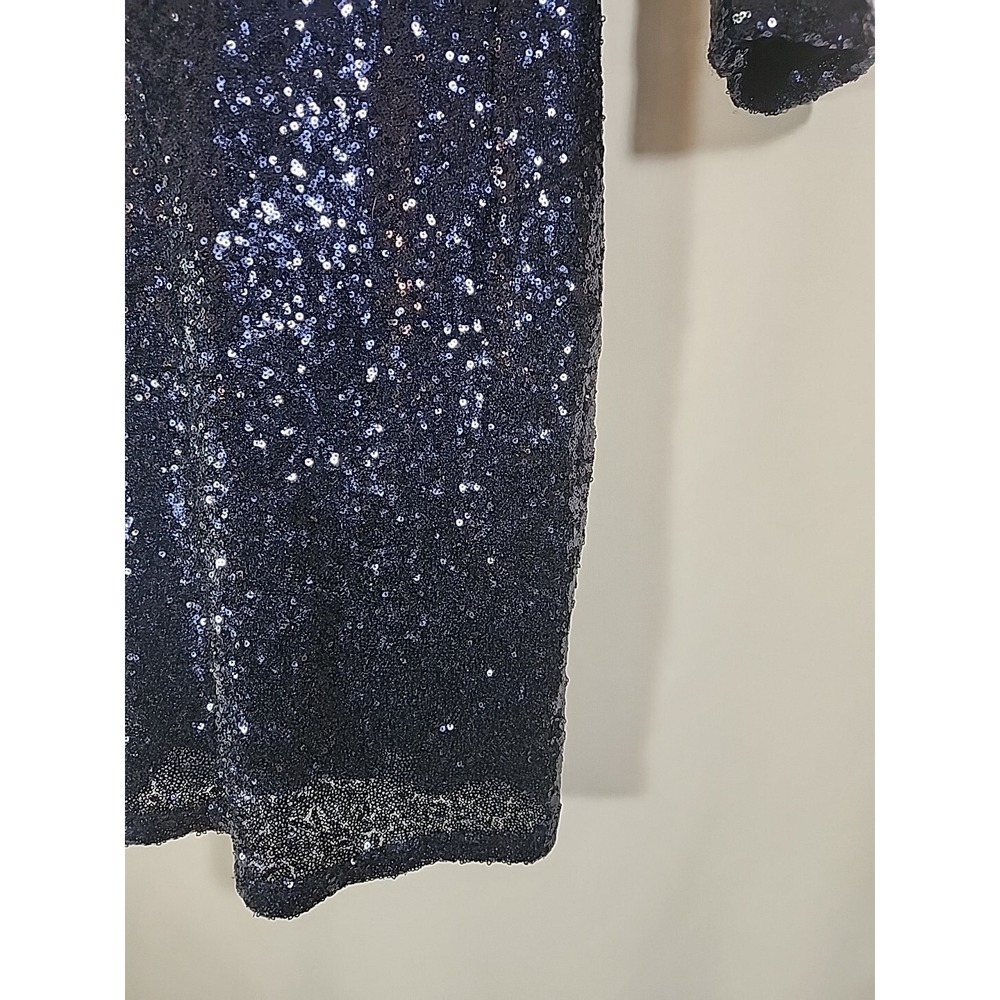 LULUS Delightful Ways Navy Blue All Over Sequin Mini Body Con Dress Womens‎ M - Picture 3 of 9